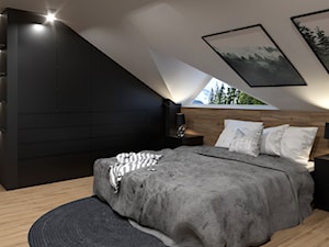 Loft pod Rzeszowem - Sypialnia, styl industrialny - zdjęcie od Murjas Design Projektowanie wnetrz