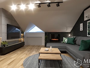 Loft pod Rzeszowem - Salon, styl industrialny - zdjęcie od Murjas Design Projektowanie wnetrz