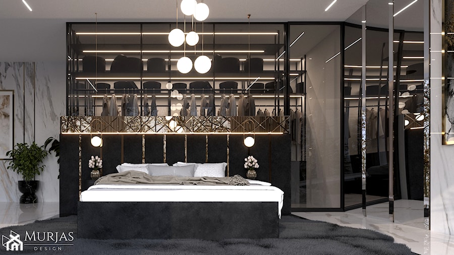 Ekskluzywna sypialnia - Sypialnia, styl nowoczesny - zdjęcie od Murjas Design Projektowanie wnetrz