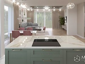 Pastelowe wnętrze - Kuchnia, styl glamour - zdjęcie od Murjas Design Projektowanie wnetrz
