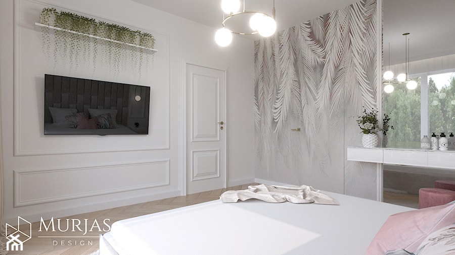 Pastelowe wnętrze - Sypialnia, styl glamour - zdjęcie od Murjas Design Projektowanie wnetrz