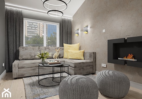 apartament Warszawa - Salon, styl nowoczesny - zdjęcie od KC Interior-Plan Studio Projektowe Toruń