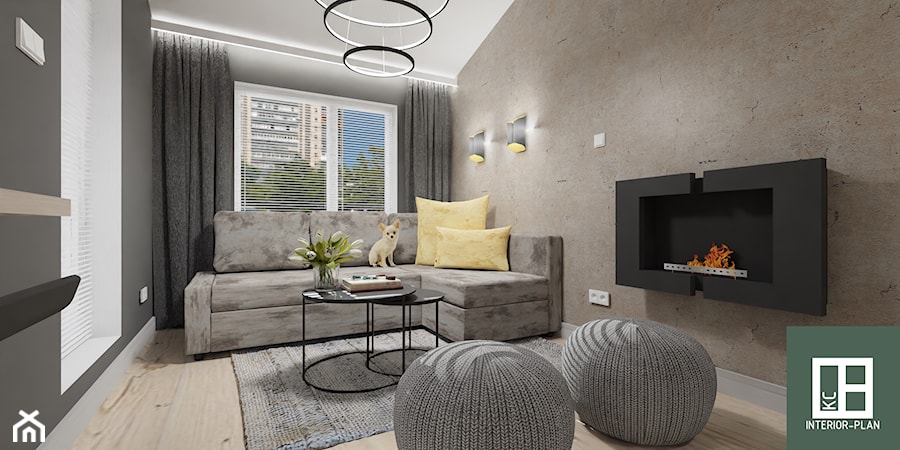 apartament Warszawa - Salon, styl nowoczesny - zdjęcie od KC Interior-Plan Studio Projektowe Toruń