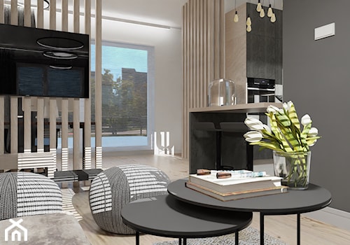 apartament Warszawa - Salon, styl skandynawski - zdjęcie od KC Interior-Plan Studio Projektowe Toruń