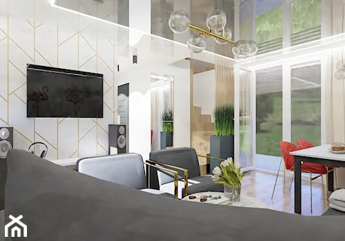 dom 35m2 z poddaszem - adaptacja na mieszkalny Chełmża - Salon, styl skandynawski - zdjęcie od KC Interior-Plan Studio Projektowe Toruń