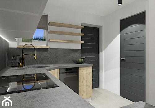 dom 35m2 z poddaszem - adaptacja na mieszkalny Chełmża - Kuchnia, styl nowoczesny - zdjęcie od KC Interior-Plan Studio Projektowe Toruń