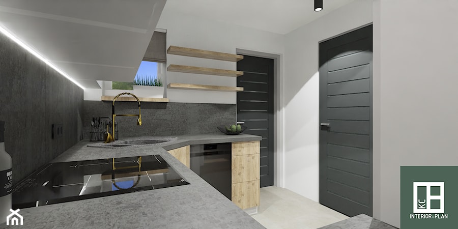 dom 35m2 z poddaszem - adaptacja na mieszkalny Chełmża - Kuchnia, styl nowoczesny - zdjęcie od KC Interior-Plan Studio Projektowe Toruń