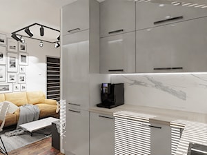 salon z aneksem kuchennym Toruń - Kuchnia, styl skandynawski - zdjęcie od KC Interior-Plan Studio Projektowe Toruń
