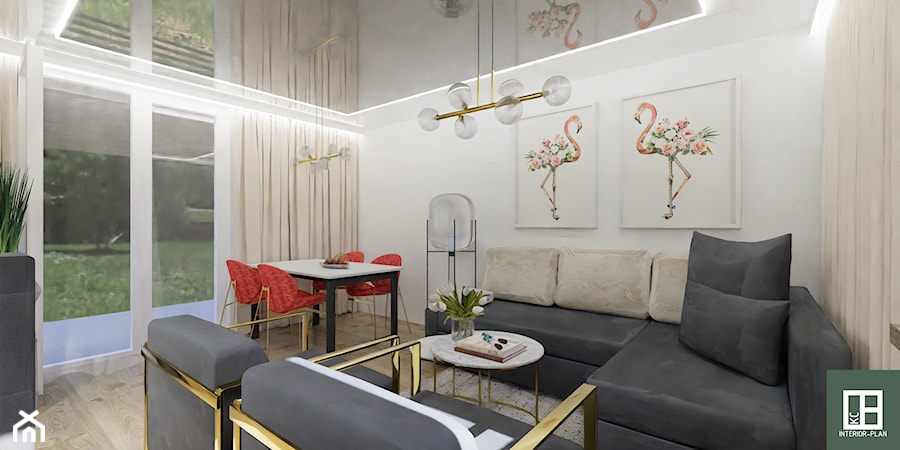 dom 35m2 z poddaszem - adaptacja na mieszkalny Chełmża - Salon, styl nowoczesny - zdjęcie od KC Interior-Plan Studio Projektowe Toruń