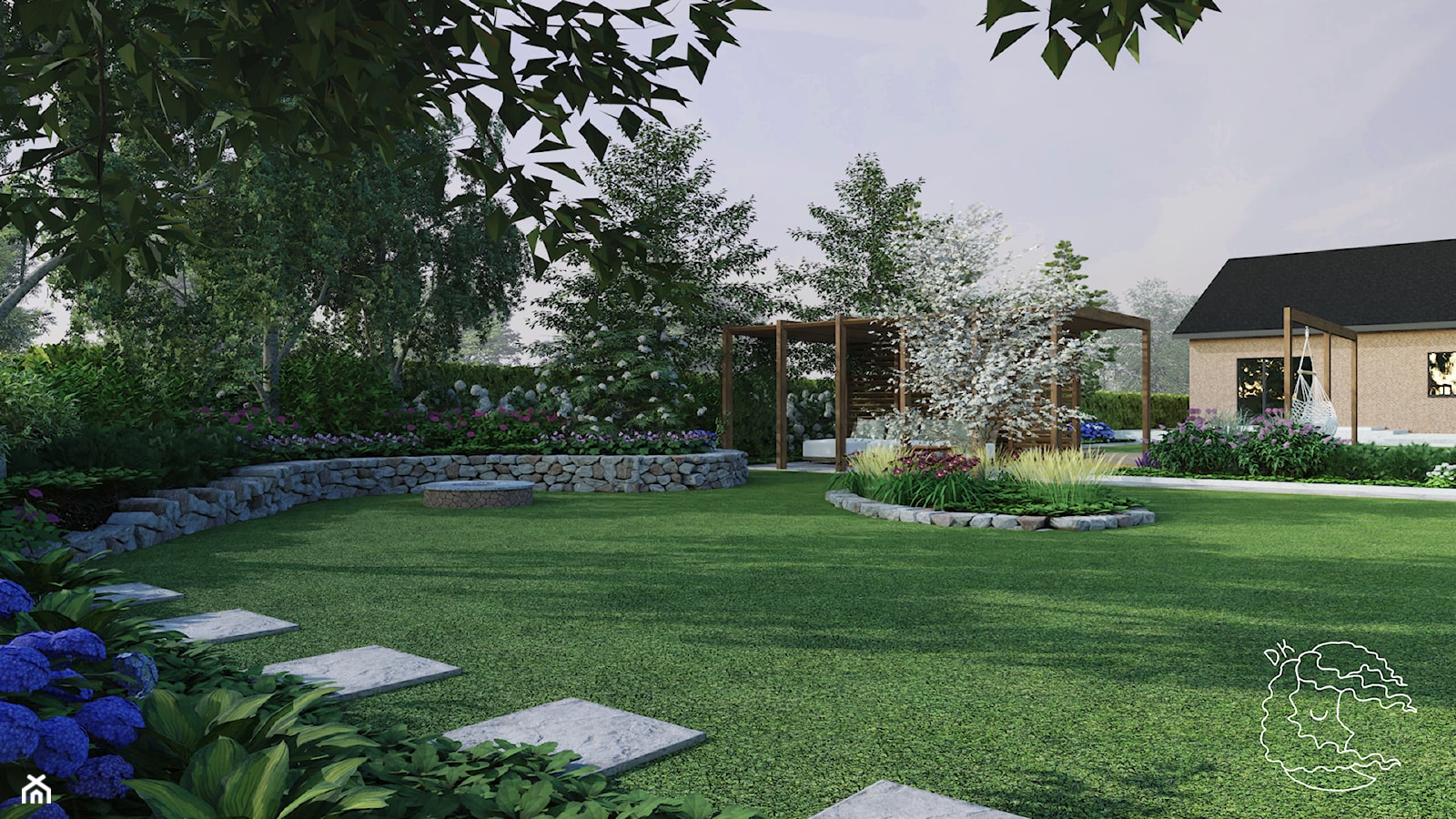 Wypoczynkowy ogród na Pomorzu - Ogród, styl nowoczesny - zdjęcie od Daria Kostaniak Architekt Krajobrazu - Homebook