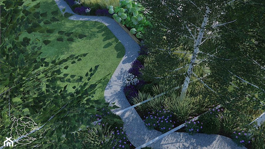 Naturalistyczny z długą ścieżką - Ogród, styl nowoczesny - zdjęcie od Daria Kostaniak Architekt Krajobrazu