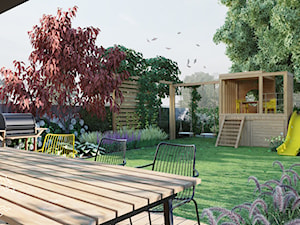 Miejski ogród z żółtym kolorem - Ogród, styl nowoczesny - zdjęcie od Daria Kostaniak Architekt Krajobrazu