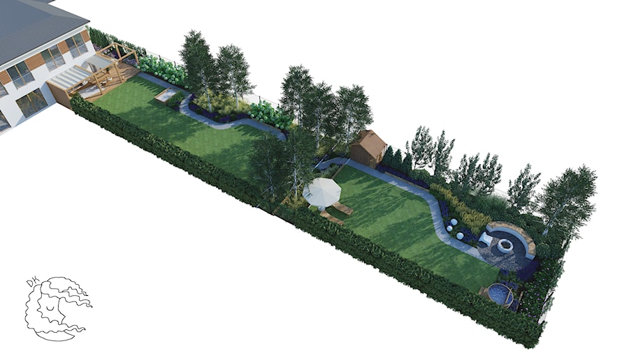 Naturalistyczny z długą ścieżką - Ogród, styl nowoczesny - zdjęcie od Daria Kostaniak Architekt Krajobrazu