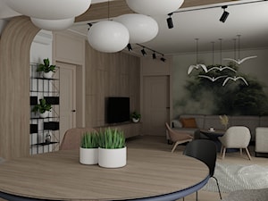 Strefa dzienna - kuchnia i salon 46m2 - Kuchnia, styl nowoczesny - zdjęcie od pdobrowolski.design