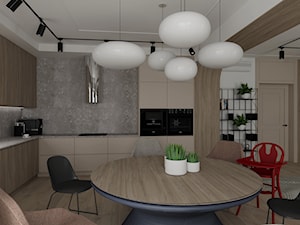Strefa dzienna - kuchnia i salon 46m2 - Kuchnia, styl nowoczesny - zdjęcie od pdobrowolski.design