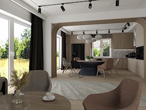 Strefa dzienna - kuchnia i salon 46m2 - Salon, styl nowoczesny - zdjęcie od pdobrowolski.design