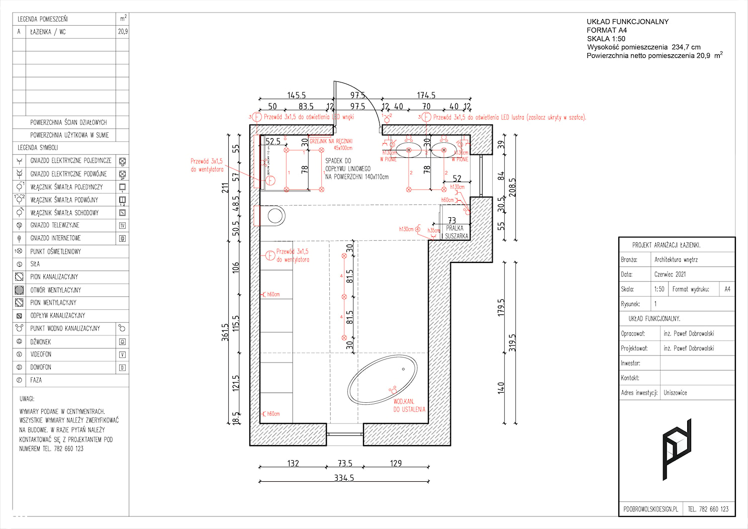 Łazienka na poddaszu - zdjęcie od pdobrowolski.design - Homebook