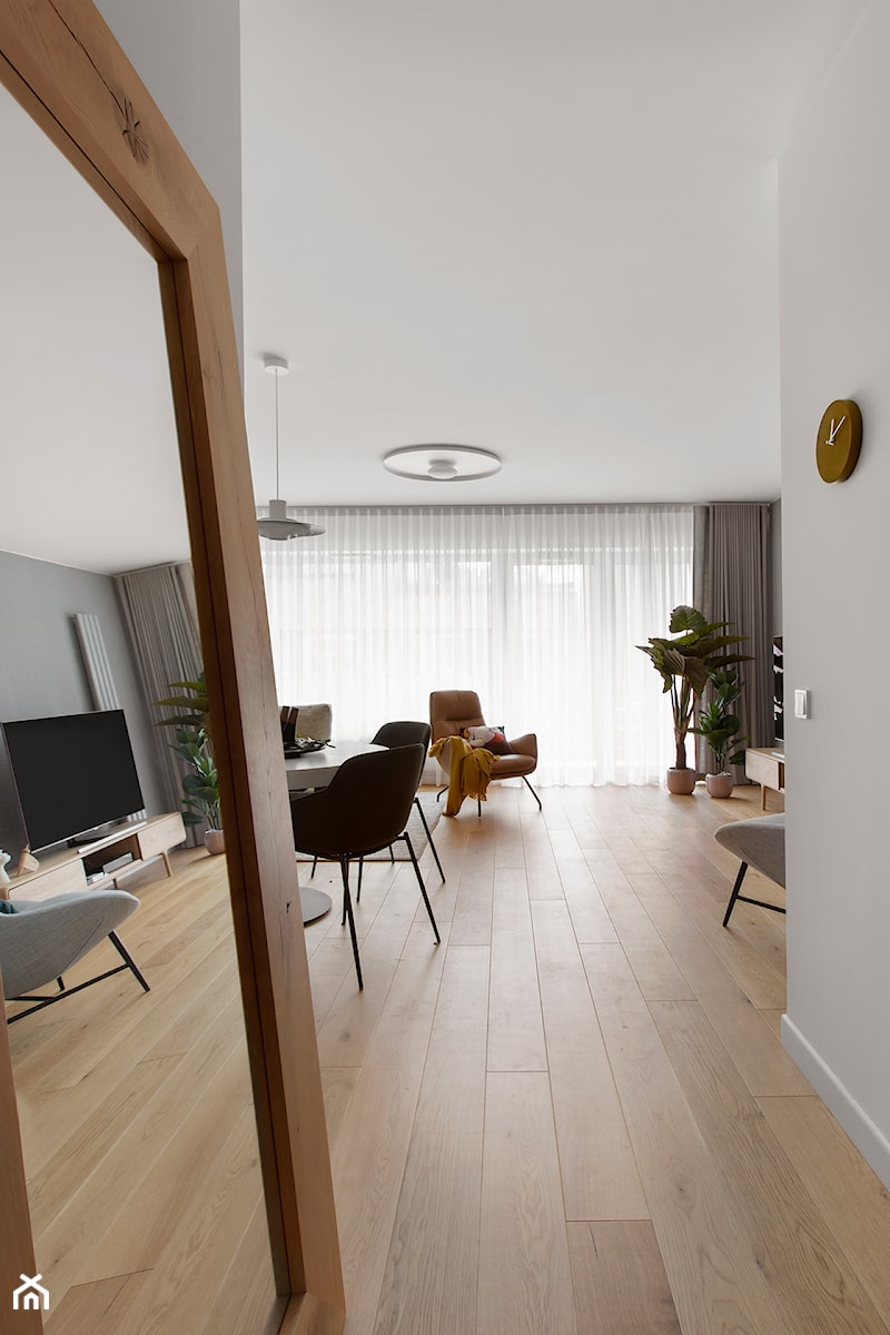 Realizacja - Apartament Riverview w Gdańsku - Salon, styl skandynawski - zdjęcie od Conceptownia