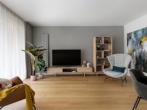 Realizacja - Apartament Riverview w Gdańsku - Salon, styl skandynawski - zdjęcie od Conceptownia