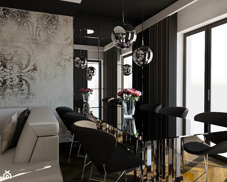 Projekt małego mieszkanka Zbyszka - Salon, styl glamour - zdjęcie od STYLE INTERIORS