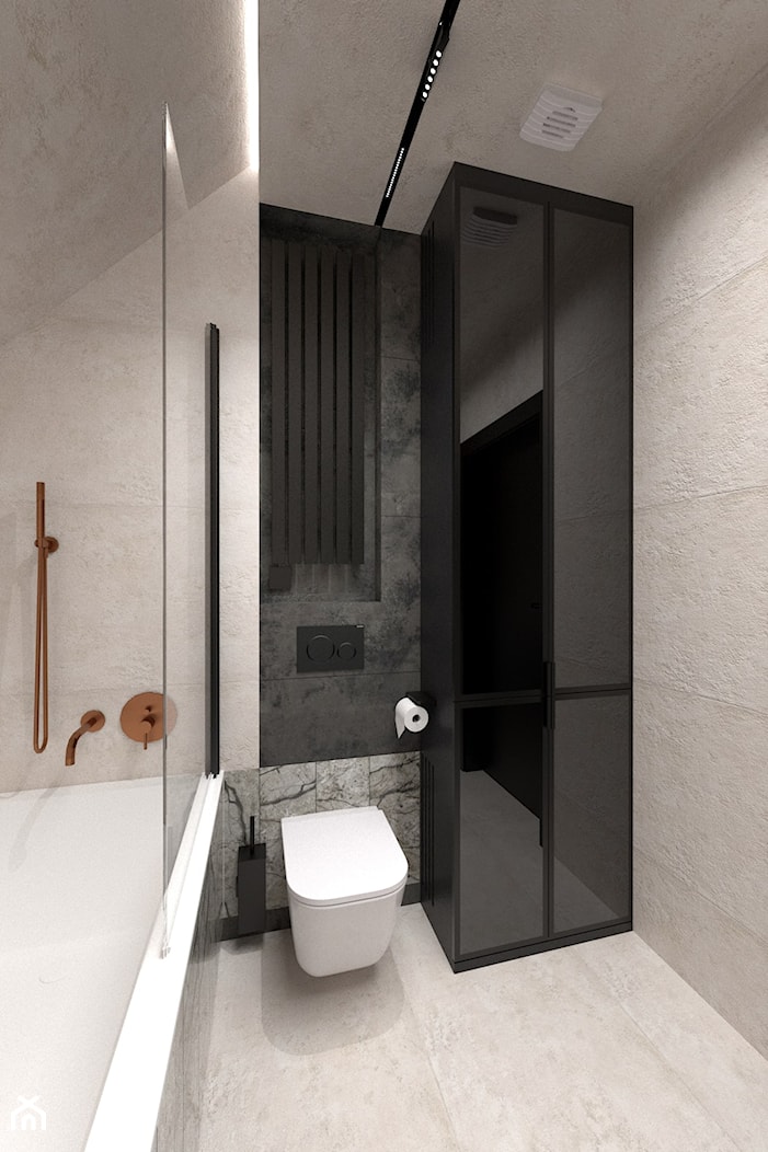 Mała łazienka bez okna z miedzianymi wykończeniami - zdjęcie od CzemuNie? studio - Homebook
