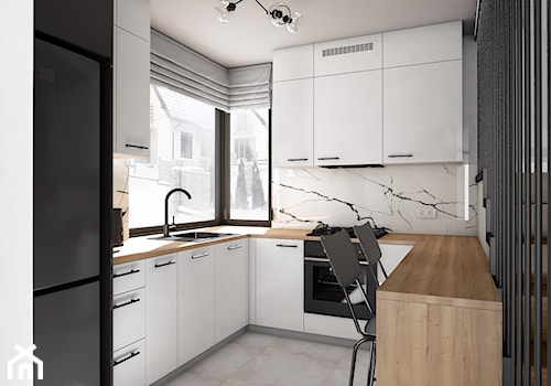 Klasyczna biała kuchnia 7m2 - Kuchnia, styl minimalistyczny - zdjęcie od CzemuNie? studio