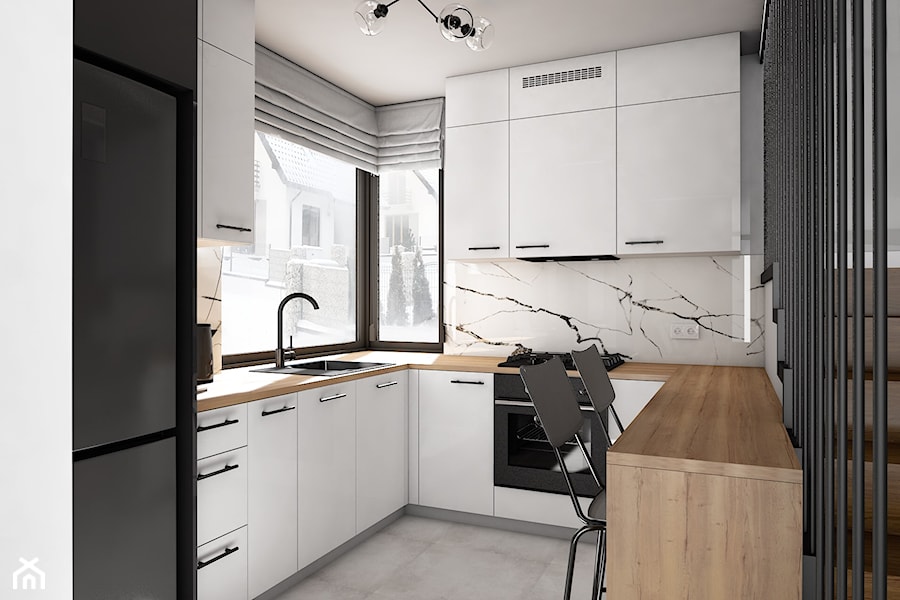 Klasyczna biała kuchnia 7m2 - Kuchnia, styl minimalistyczny - zdjęcie od CzemuNie? studio