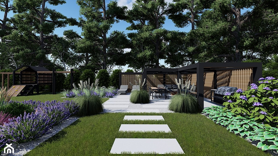 Projekt ogrodu w Jarużynie - Ogród, styl nowoczesny - zdjęcie od LineArtOgrody