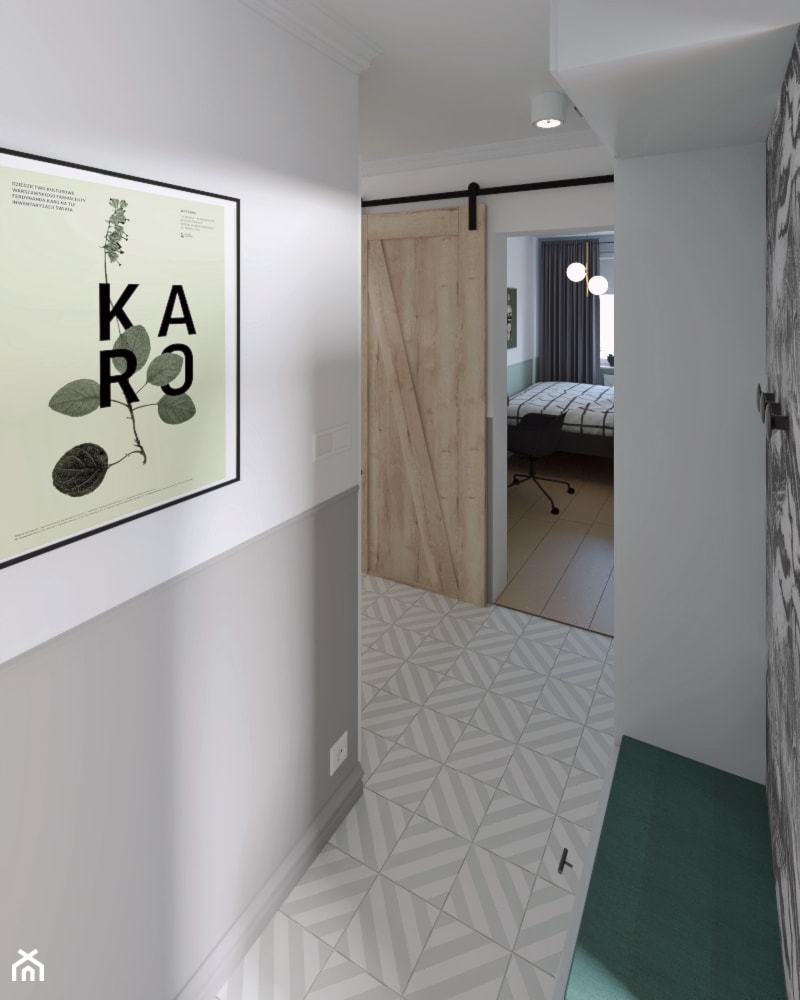 Mieszkanie 35m, Świdnik - Hol / przedpokój, styl skandynawski - zdjęcie od Kąty Metry Pracownia Projektowania Wnętrz