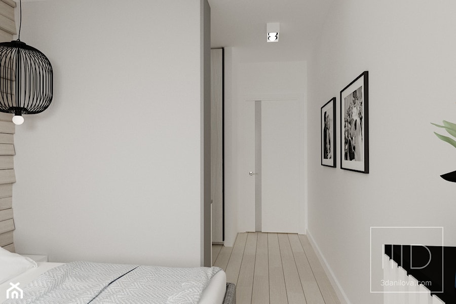 PROJEKT MIESZKANIA 80 M2 WARSZAWA - Sypialnia, styl minimalistyczny - zdjęcie od 3DANILOVA