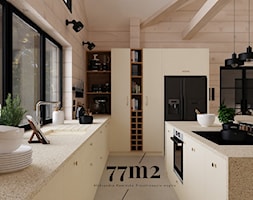 Nowoczesny dom z bali - Kuchnia - zdjęcie od 77m2 Aleksandra Kamińska Projektowanie wnętrz - Homebook