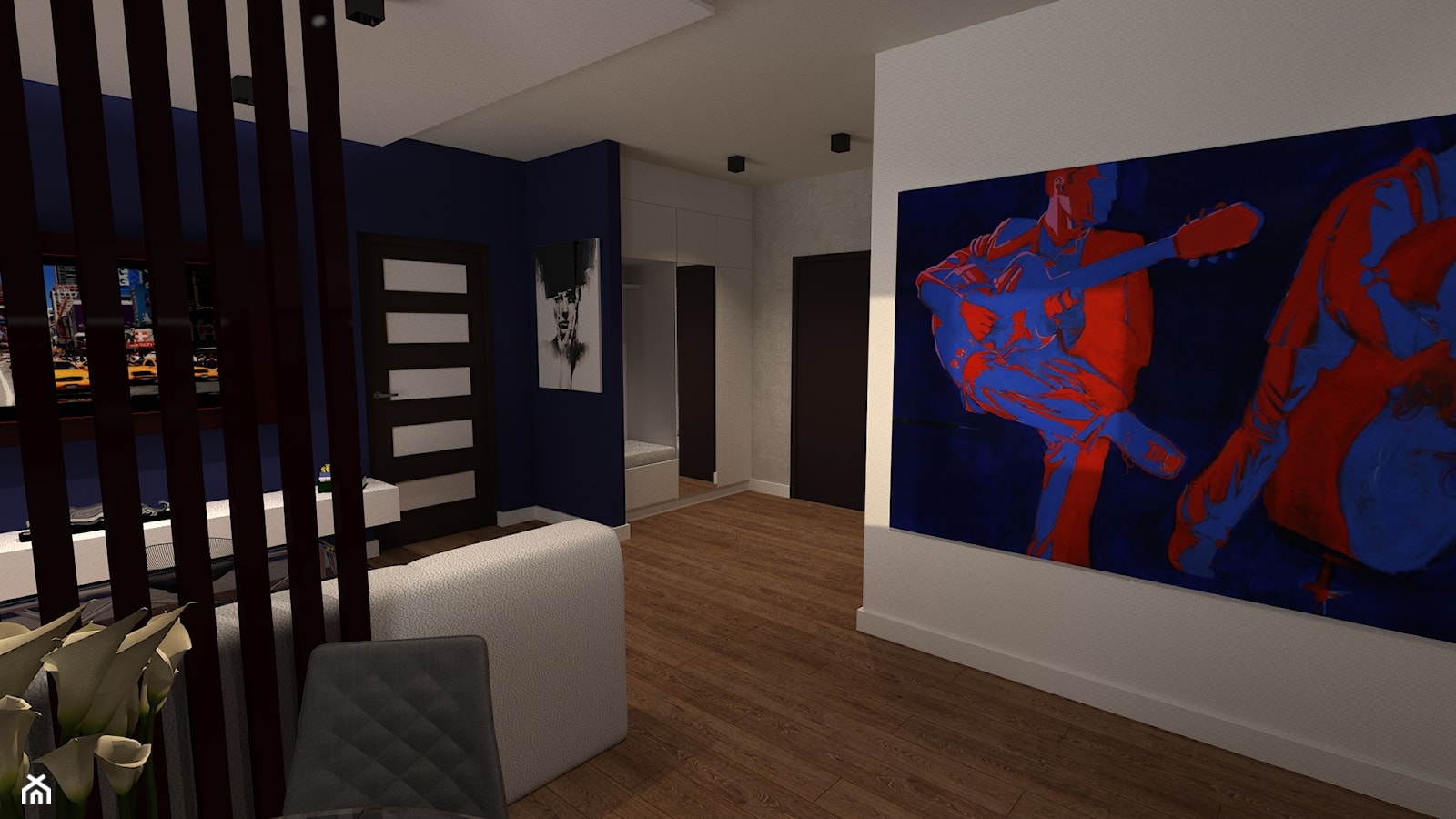 Mieszkanie 49m2 - Salon, styl nowoczesny - zdjęcie od Wnętrza z pasją - Homebook