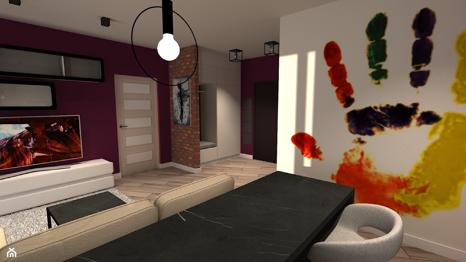 Mieszkanie 47m2 - Salon, styl nowoczesny - zdjęcie od Wnętrza z pasją - Homebook