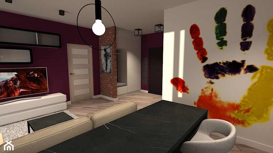 Mieszkanie 47m2 - Salon, styl nowoczesny - zdjęcie od Wnętrza z pasją
