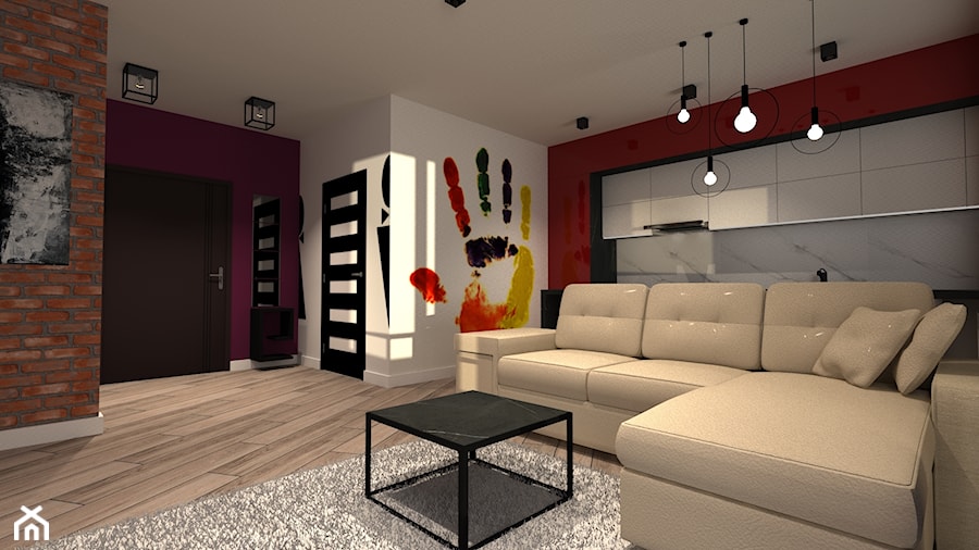 Mieszkanie 47m2 - Salon, styl nowoczesny - zdjęcie od Wnętrza z pasją