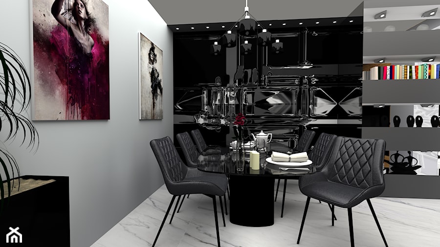 Kuchnia + salon 25m2 - Jadalnia, styl nowoczesny - zdjęcie od Wnętrza z pasją