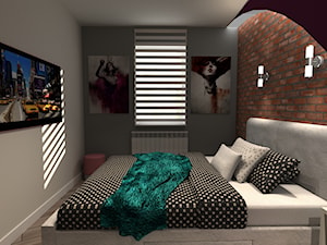 Mieszkanie 47m2 - Sypialnia, styl nowoczesny - zdjęcie od Wnętrza z pasją