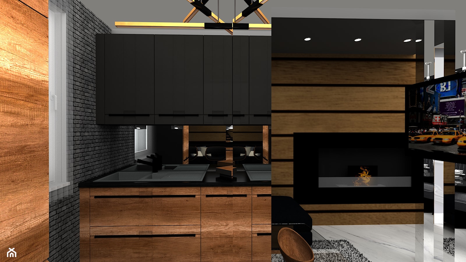 Kuchnia + salon 25m2 - Kuchnia, styl nowoczesny - zdjęcie od Wnętrza z pasją - Homebook