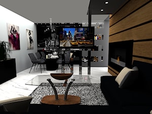 Kuchnia + salon 25m2 - Salon, styl nowoczesny - zdjęcie od Wnętrza z pasją