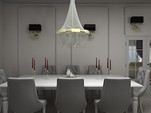 Kuchnia + salon 38m2 - Jadalnia, styl glamour - zdjęcie od Wnętrza z pasją