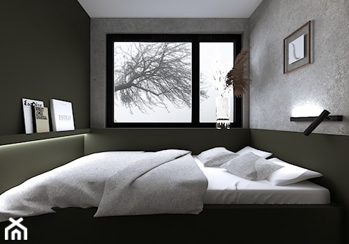 Betonowo zielona sypialnia - zdjęcie od Pracownia Onuko