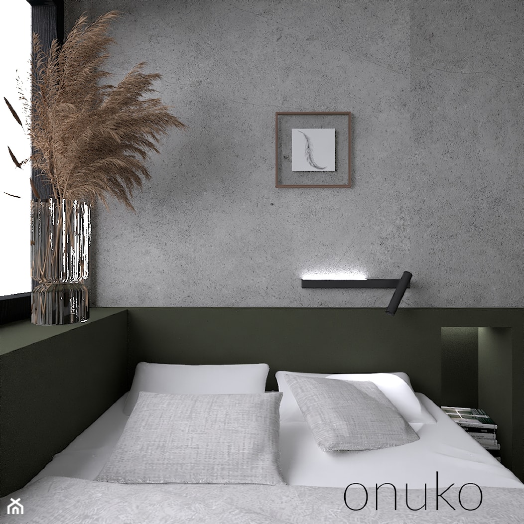 Betonowo zielona sypialnia - zdjęcie od Pracownia Onuko - Homebook