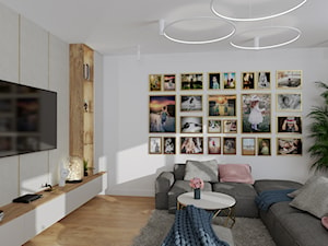 Strefa dzienna w domu jednorodzinnym - Salon, styl nowoczesny - zdjęcie od RED DOT Projektowanie Wnętrz