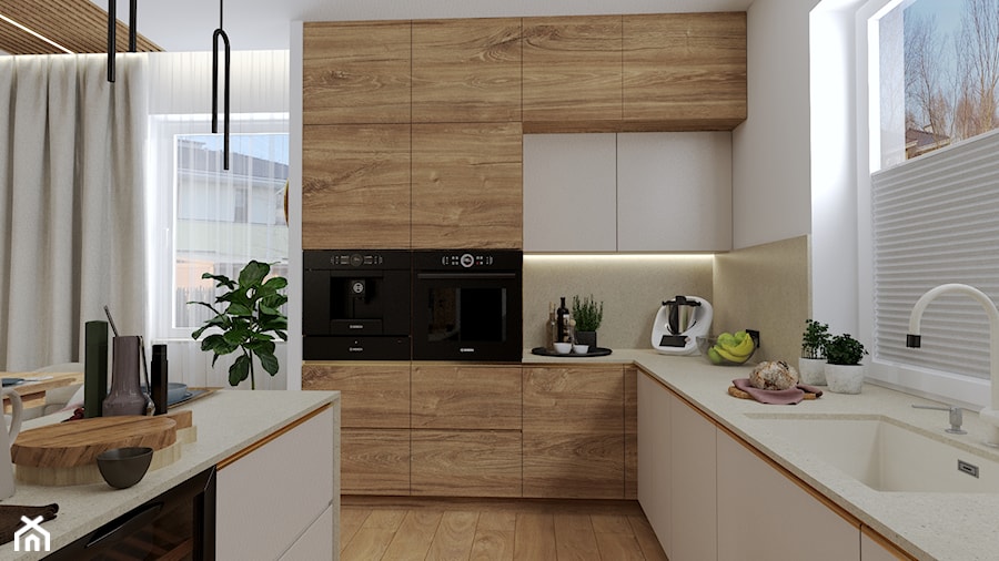 Strefa dzienna w domu jednorodzinnym - Kuchnia, styl nowoczesny - zdjęcie od RED DOT Projektowanie Wnętrz