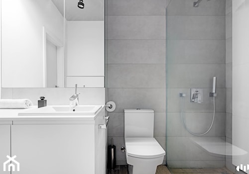 55m, Krakow - Średnia z punktowym oświetleniem łazienka, styl nowoczesny - zdjęcie od DZIURDZIAprojekt