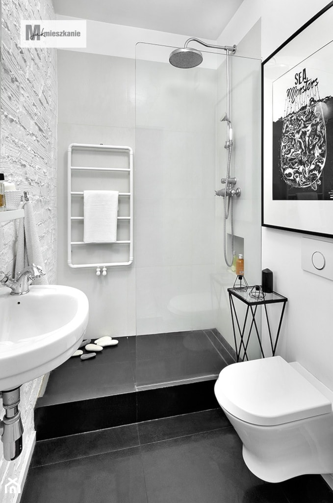 38 m, Plac Zbawiciela, Wwa - Mała łazienka, styl skandynawski - zdjęcie od DZIURDZIAprojekt - Homebook
