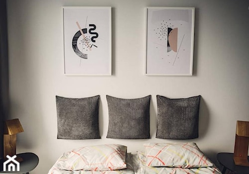 Mała szara sypialnia, styl vintage - zdjęcie od DZIURDZIAprojekt