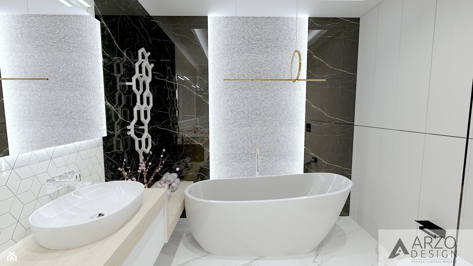 Łazienka w stylu nowoczesnego glamour - zdjęcie od ARZO DESIGN - Homebook