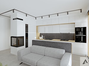 Salon z kuchnią w loftowym klimacie - zdjęcie od ARZO DESIGN