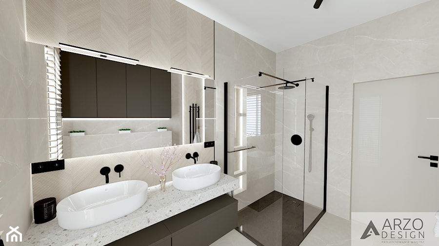 Łazienka w domu jednorodzinnym - zdjęcie od ARZO DESIGN